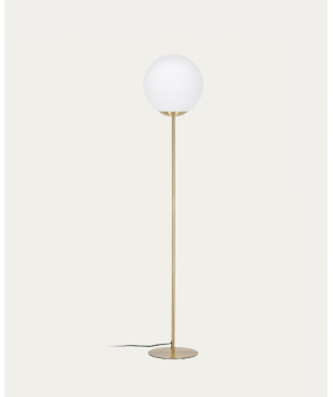 Mahala floor lamp in steel and frosted glass